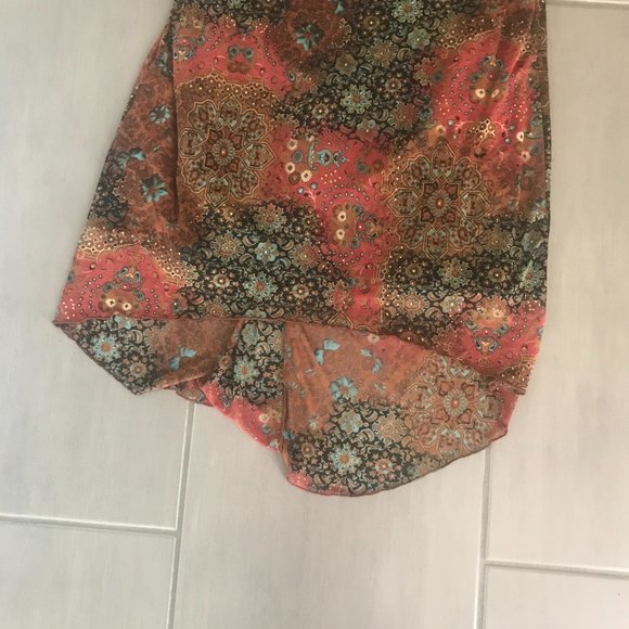 Vintage Byer Too! Mesh Paisley Floral Midi Slip Dress Medium - Picture 3 of 11